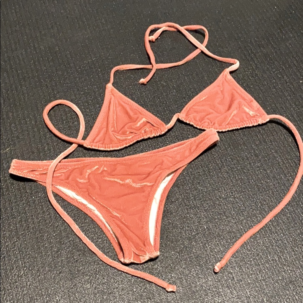 Solid & Striped Velvet Bikini